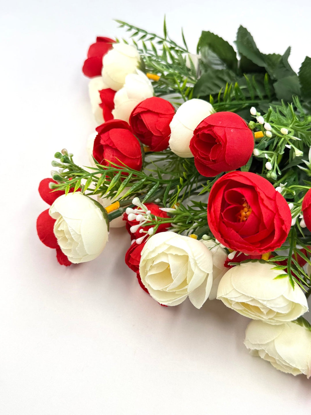 Mini Camellia Flower Bush - Red & Ivory - Greenery Marketartificial flowers37127