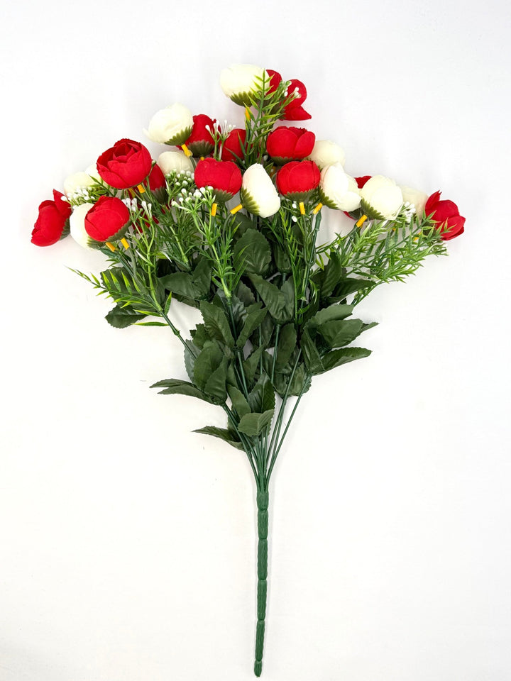 Mini Camellia Flower Bush - Red & Ivory - Greenery Marketartificial flowers37127