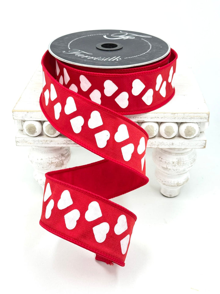 Mini Hearts ribbon 1.5” farrisilk wired ribbon AS - IS - Greenery MarketRibbons & TrimRK268-02