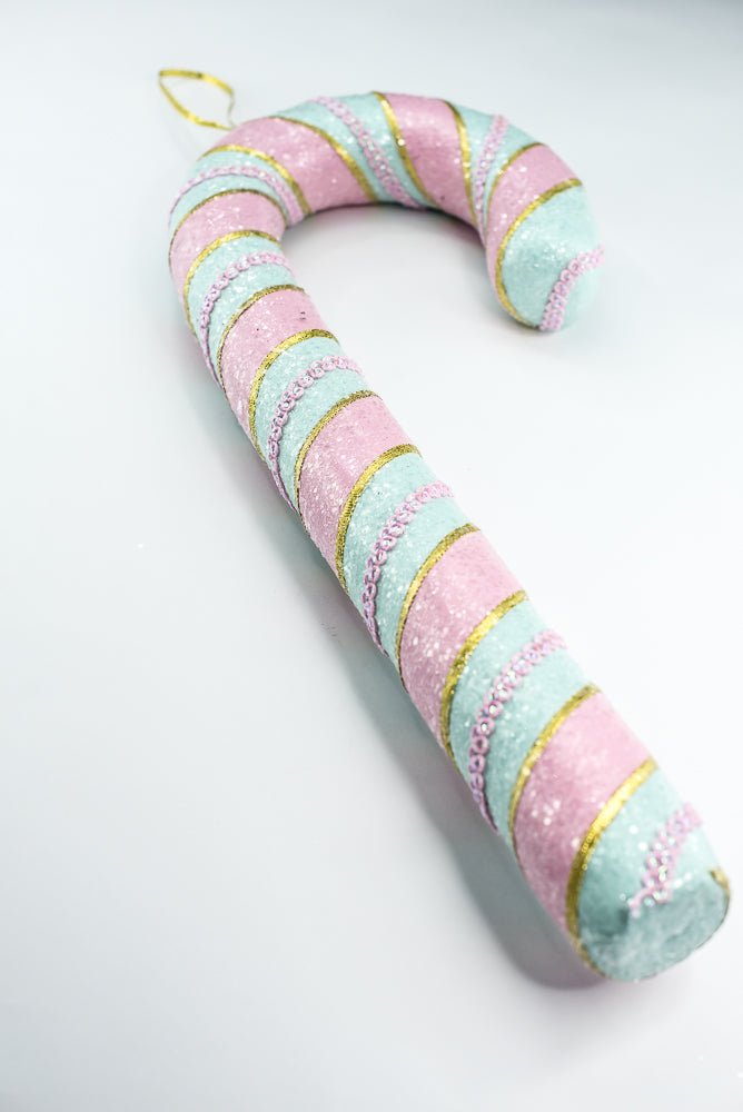 Mint and Pink Candy Cane Ornament - Greenery Market86588MIPK