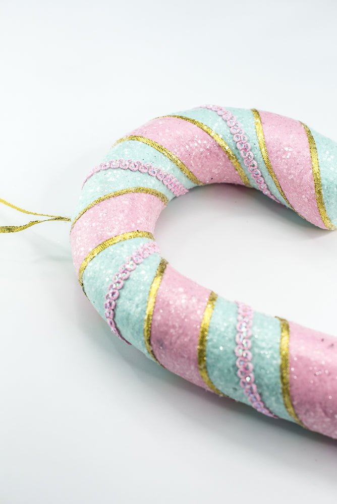 Mint and Pink Candy Cane Ornament - Greenery Market86588MIPK