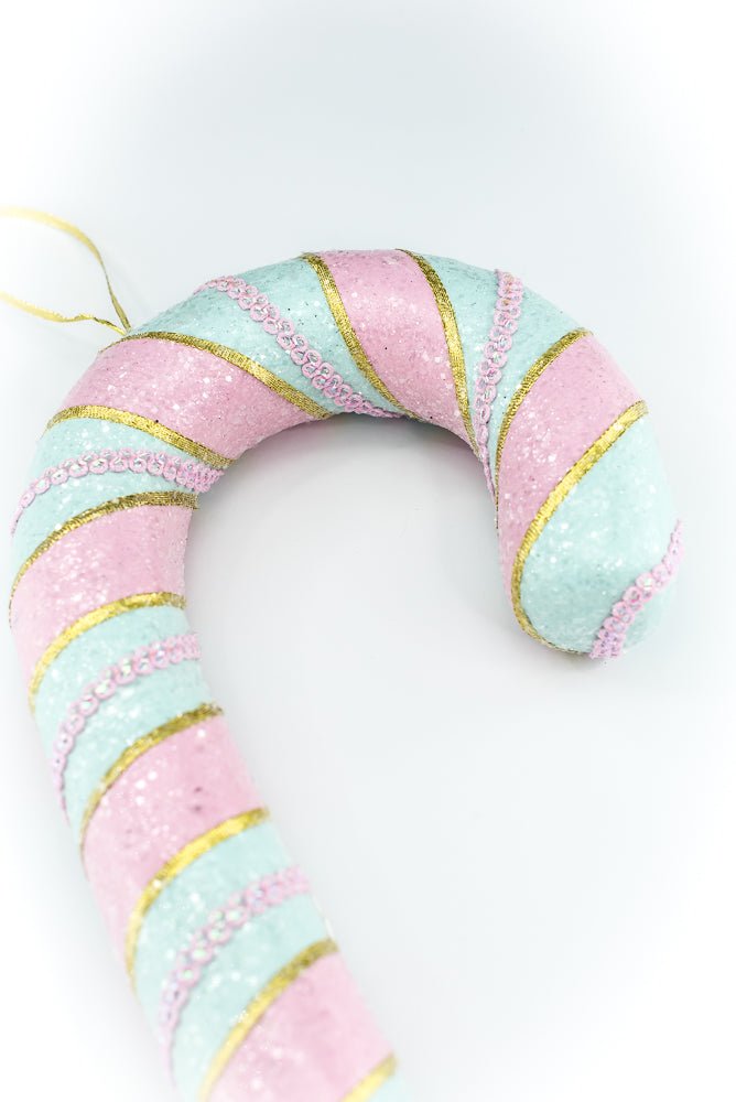 Mint and Pink Candy Cane Ornament - Greenery Market86588MIPK