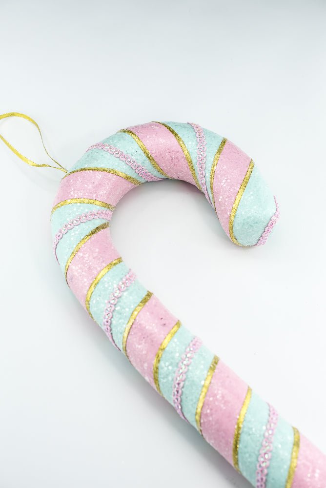 Mint and Pink Candy Cane Ornament - Greenery Market86588MIPK