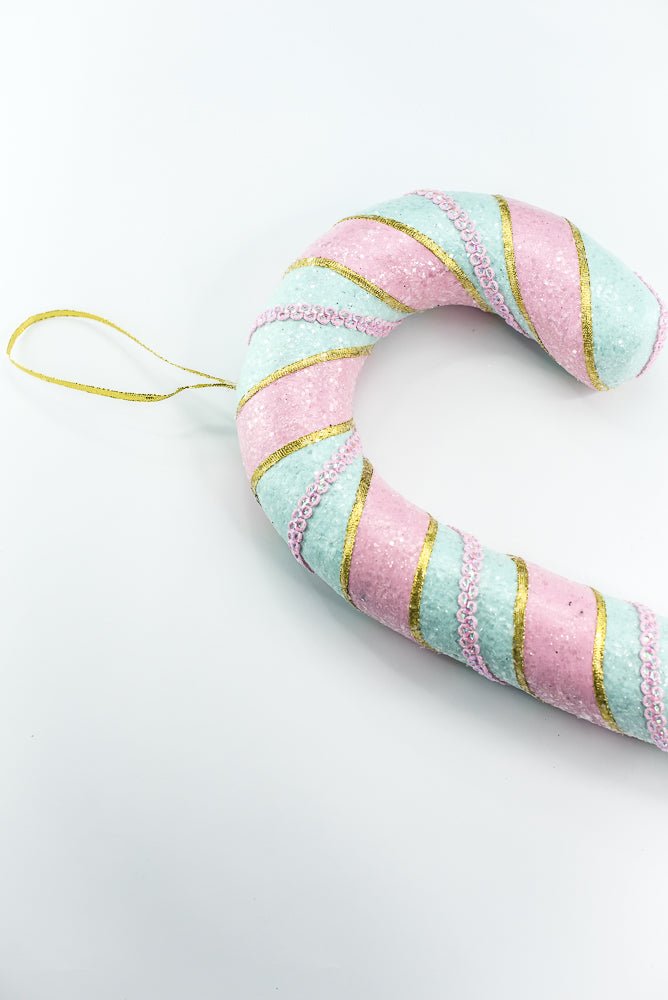 Mint and Pink Candy Cane Ornament - Greenery Market86588MIPK