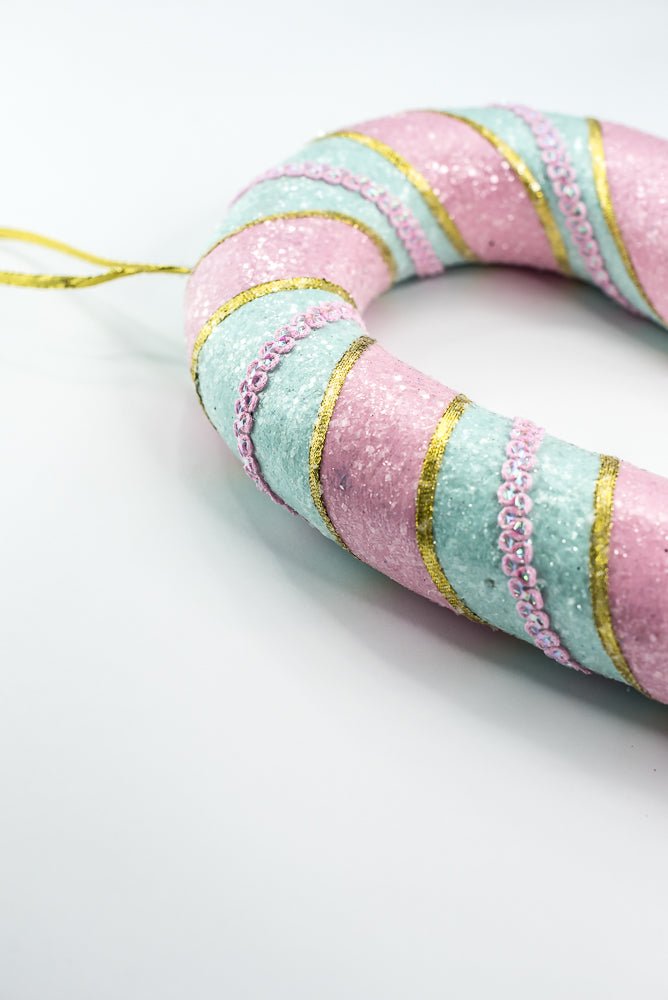 Mint and Pink Candy Cane Ornament - Greenery Market86588MIPK