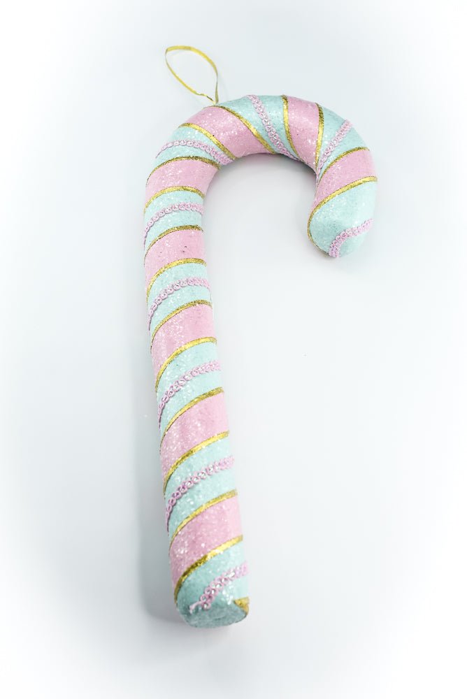 Mint and Pink Candy Cane Ornament - Greenery Market86588MIPK