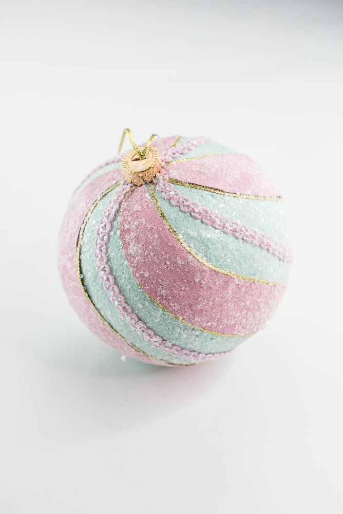 Mint and Pink Ornament Ball - Large 6.5” - Greenery Market86516MIPK
