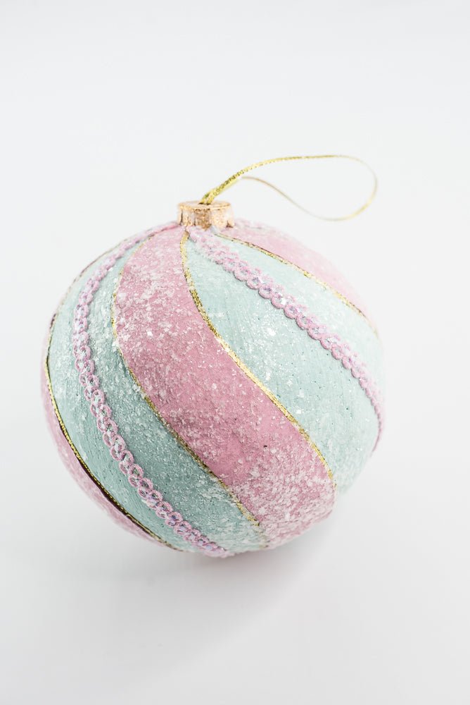 Mint and Pink Ornament Ball - Large 6.5” - Greenery Market86516MIPK
