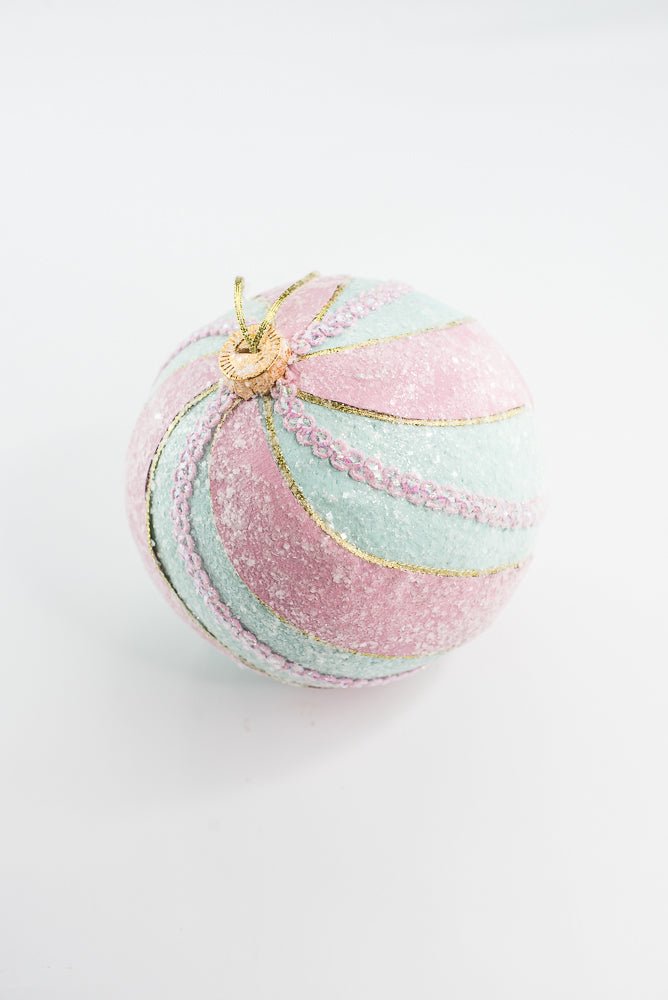 Mint and Pink Ornament Ball - Large 6.5” - Greenery Market86516MIPK