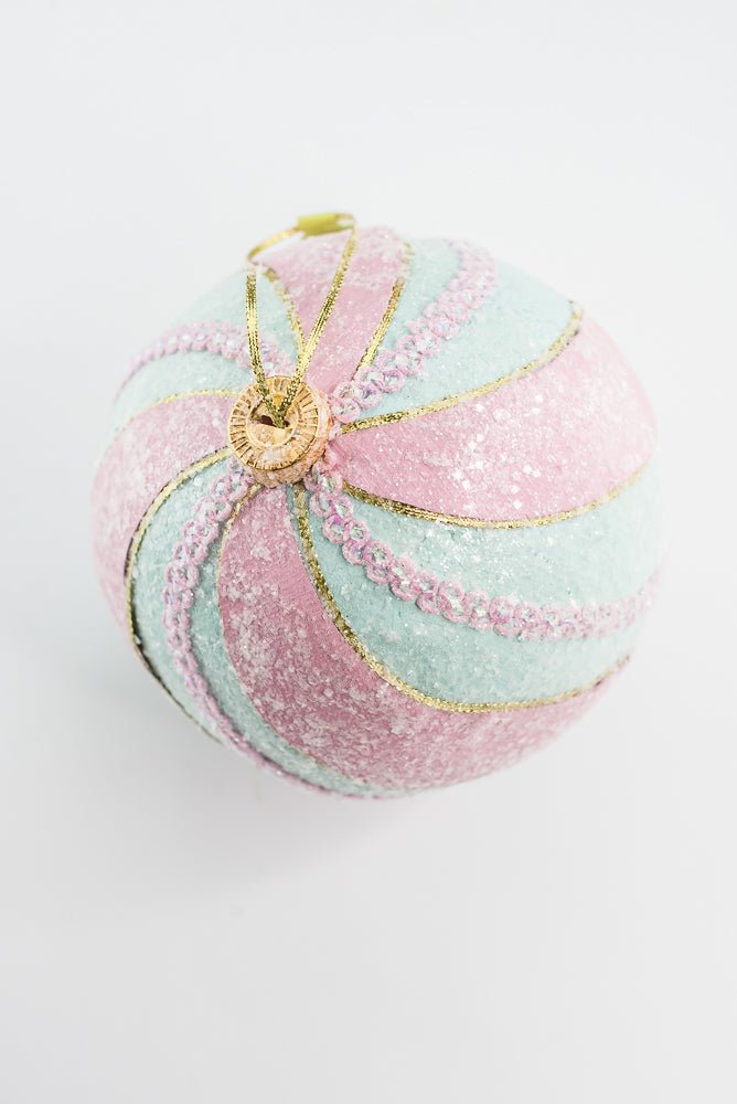 Mint and Pink Ornament Ball - Large 6.5” - Greenery Market86516MIPK