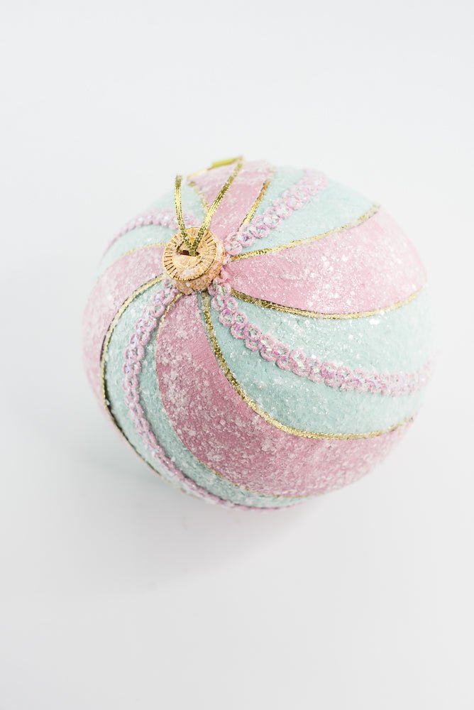 Mint and Pink Ornament Ball - Large 6.5” - Greenery Market86516MIPK