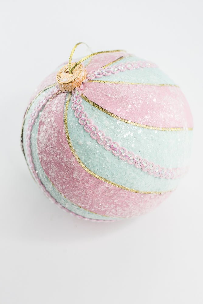 Mint and Pink Ornament Ball - Large 6.5” - Greenery Market86516MIPK