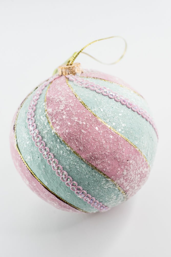 Mint and Pink Ornament Ball - Large 6.5” - Greenery Market86516MIPK