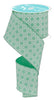 Mint basket print wired ribbon, 2.5" - Greenery MarketWired ribbonRge1390AN