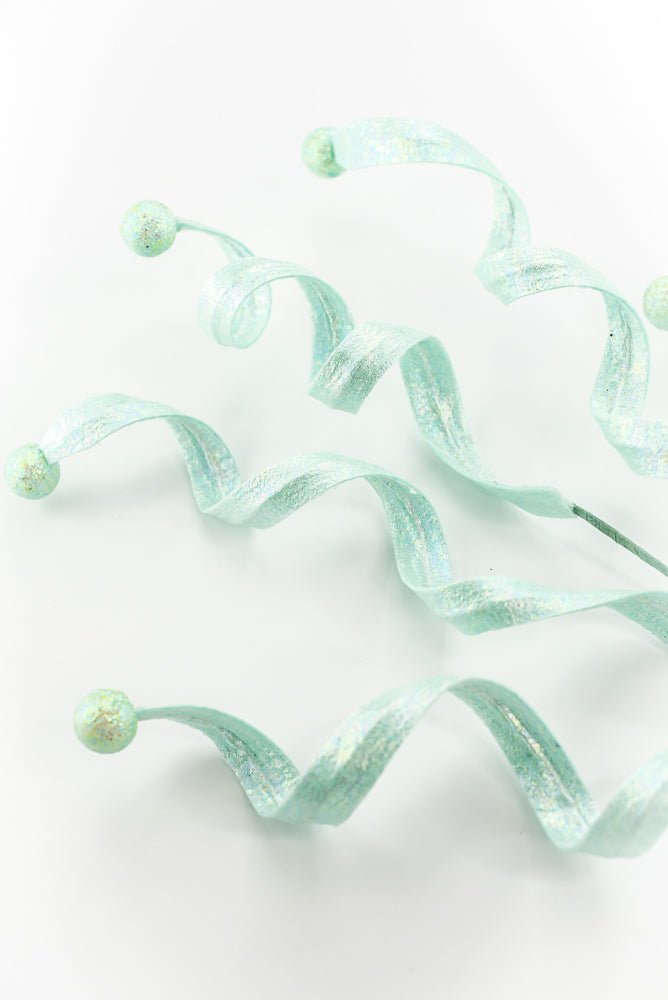 Mint Green Glossy Frizzy Curly Ball Spray - Greenery Market86295MINT