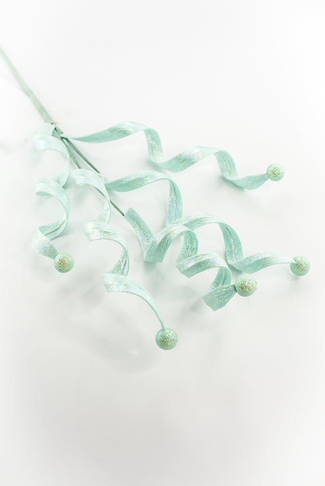 Mint Green Glossy Frizzy Curly Ball Spray - Greenery Market86295MINT