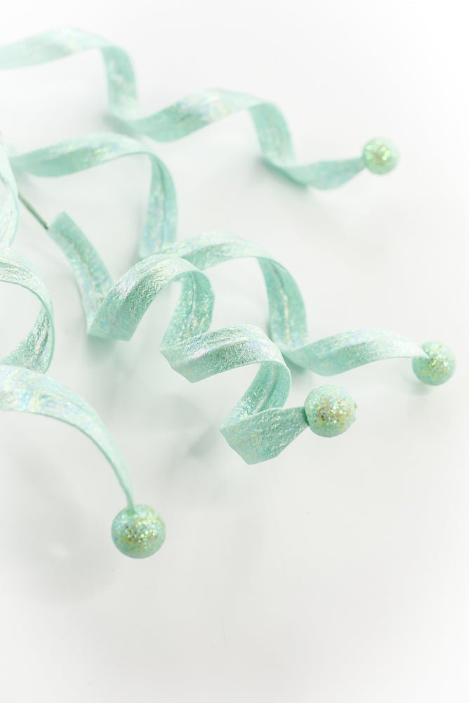 Mint Green Glossy Frizzy Curly Ball Spray - Greenery Market86295MINT