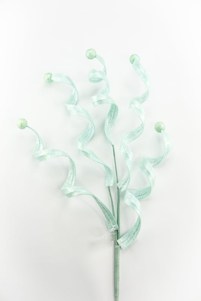 Mint Green Glossy Frizzy Curly Ball Spray - Greenery Market86295MINT