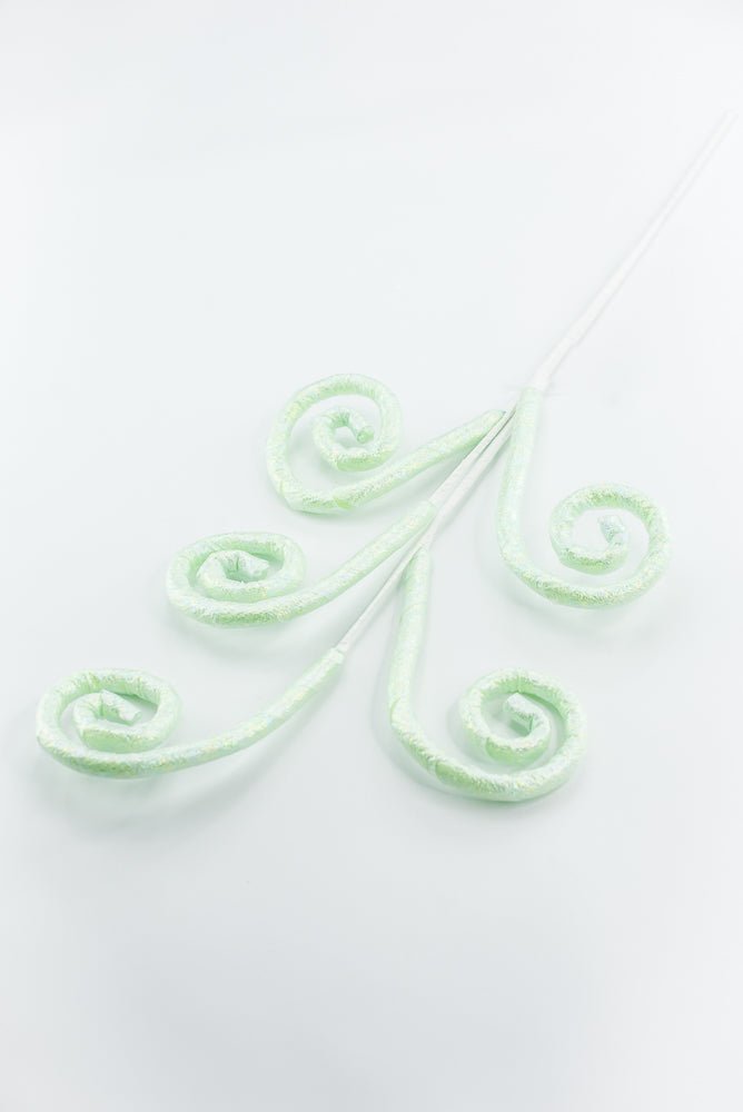 Mint Green Glossy Spiral Curly Spray - Greenery Market86294MINT
