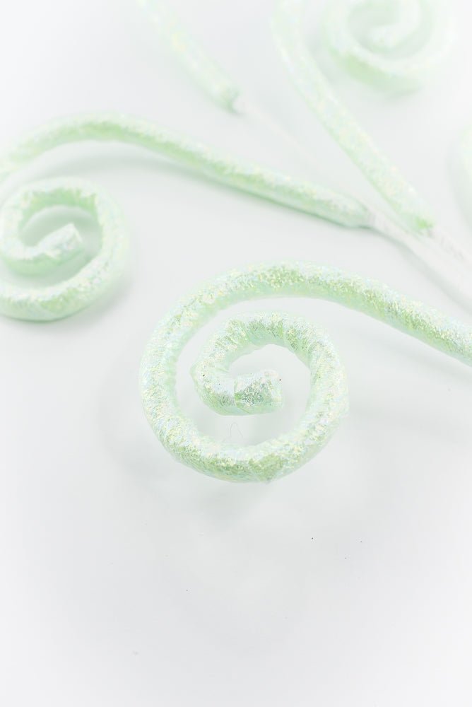 Mint Green Glossy Spiral Curly Spray - Greenery Market86294MINT