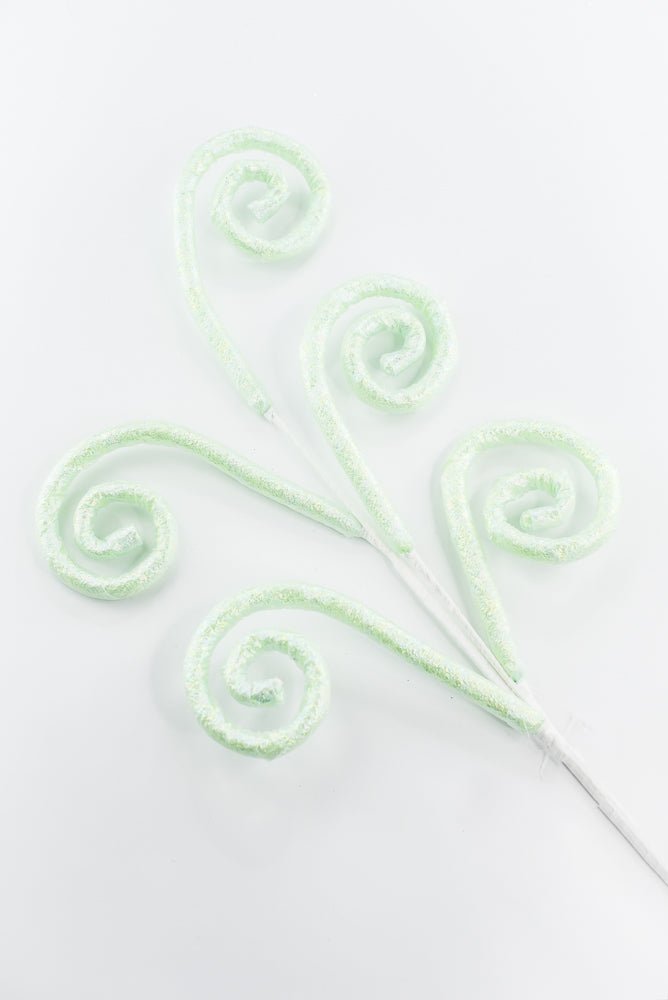 Mint Green Glossy Spiral Curly Spray - Greenery Market86294MINT
