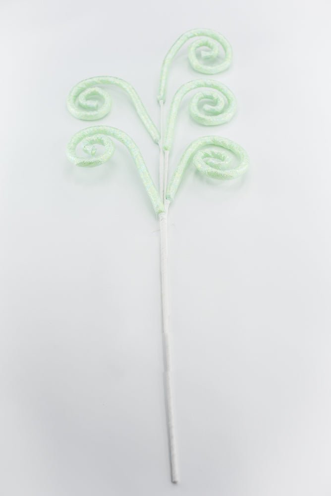 Mint Green Glossy Spiral Curly Spray - Greenery Market86294MINT