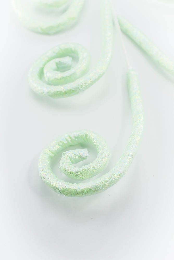 Mint Green Glossy Spiral Curly Spray - Greenery Market86294MINT