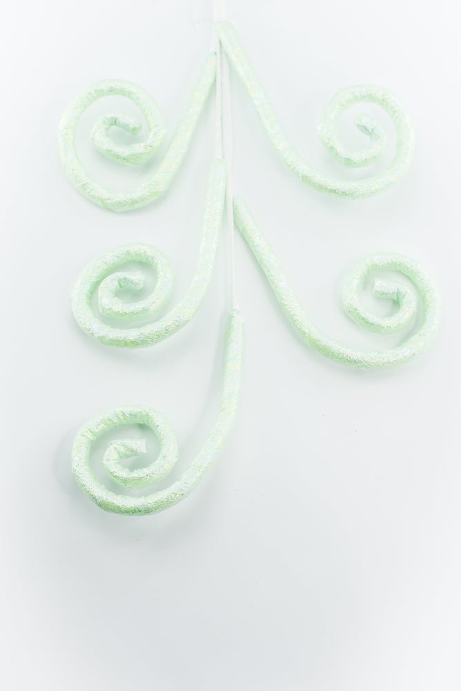 Mint Green Glossy Spiral Curly Spray - Greenery Market86294MINT