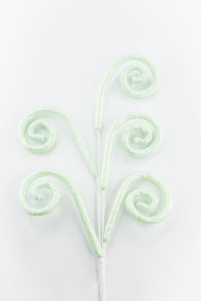 Mint Green Glossy Spiral Curly Spray - Greenery Market86294MINT