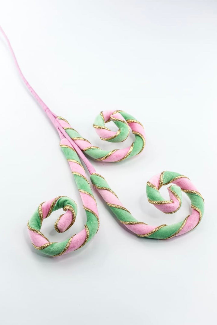 Mint & Pink Velvet Spiral Curly Spray - 28" - Greenery MarketSeasonal & Holiday Decorations86745MIPK