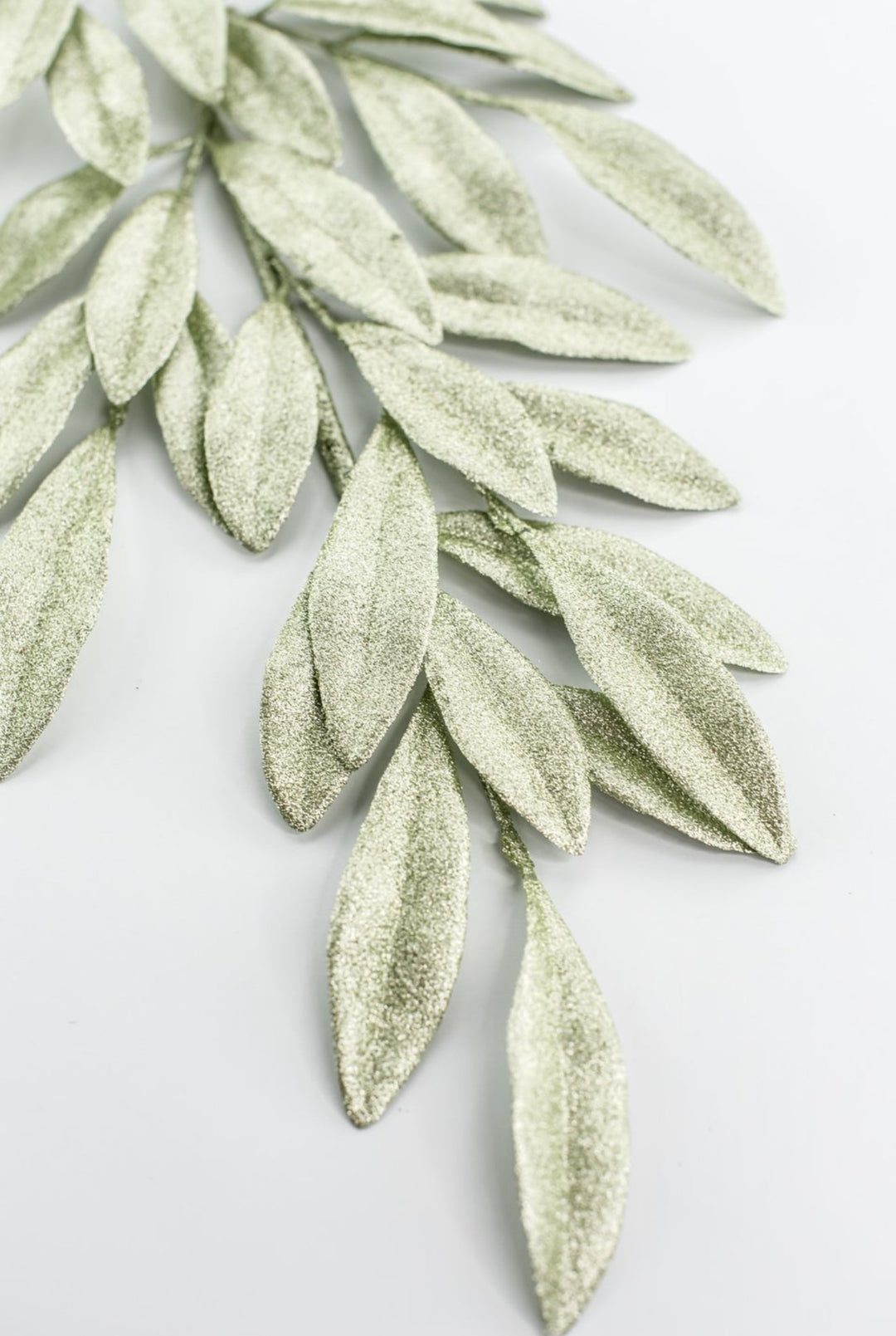 Minty Green Glitter Laurel Leaves Spray - Greenery Market86483MINT