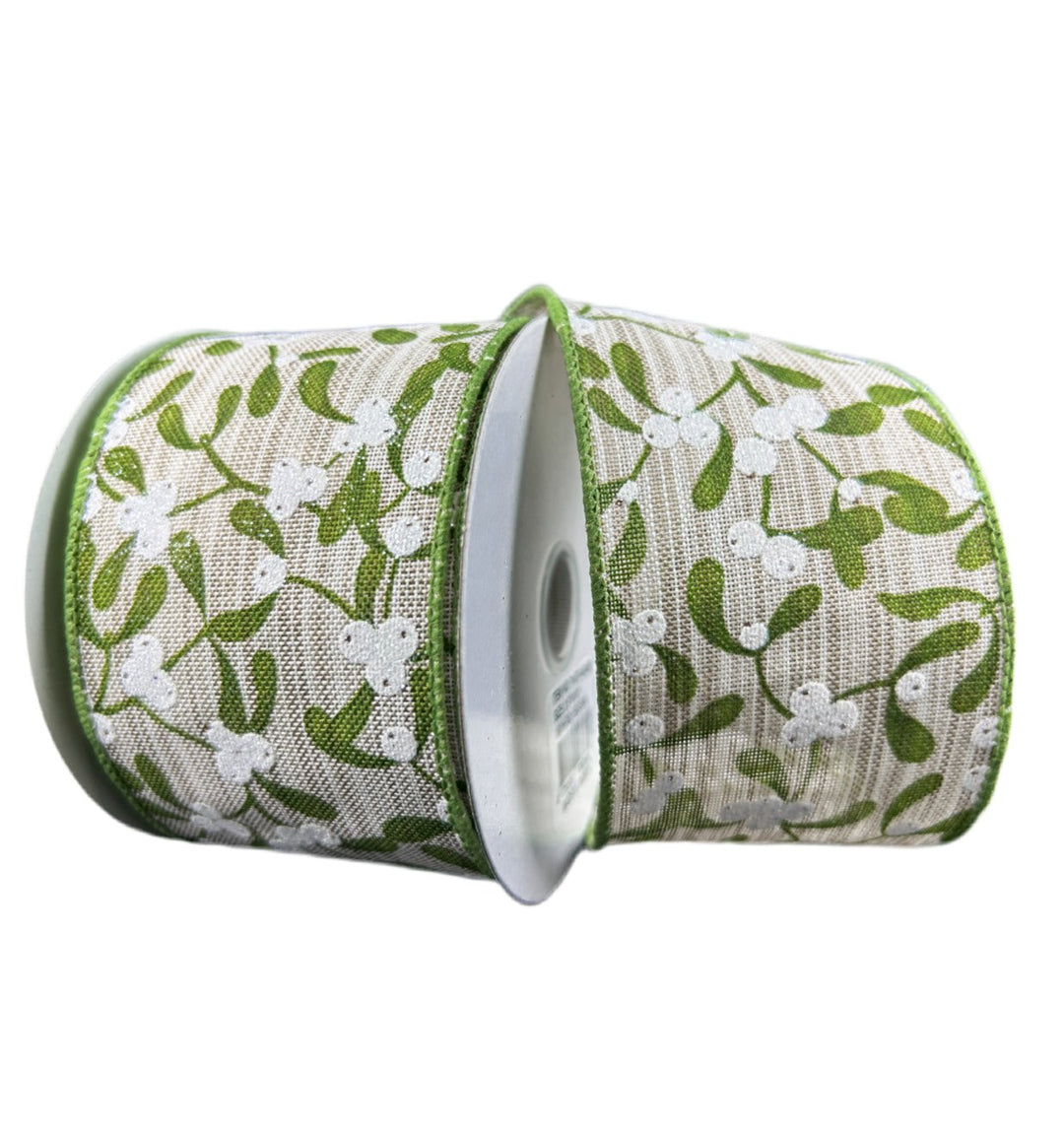 Mistletoe wired ribbon, 2.5" - Greenery MarketWired ribbon71477 - 40 - 08