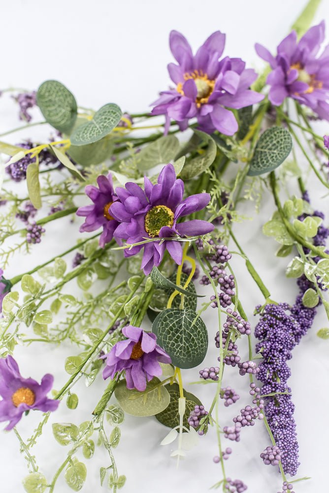Mixed daisy flower spray - purple - Greenery MarketArtificial Flora40017-PU