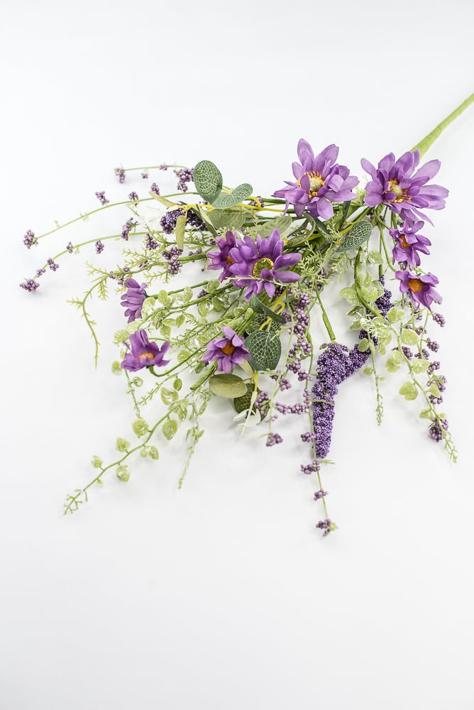 Mixed daisy flower spray - purple - Greenery MarketArtificial Flora40017-PU