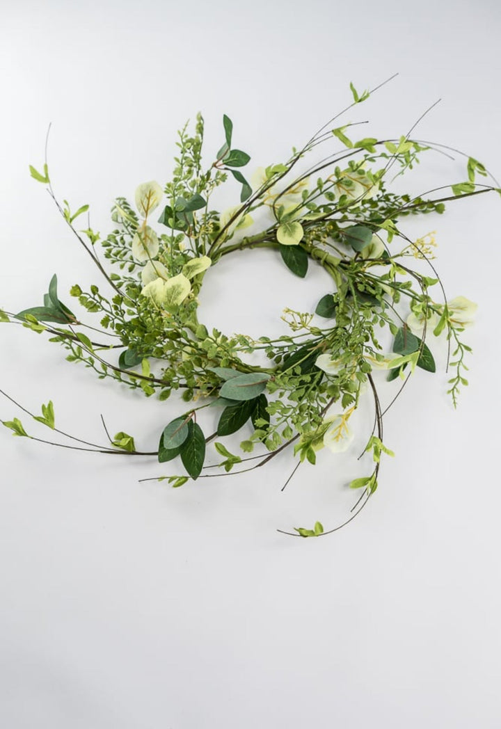 Mixed greenery and twigs candle ring mini wreath - Greenery Marketgreenery63056cr6