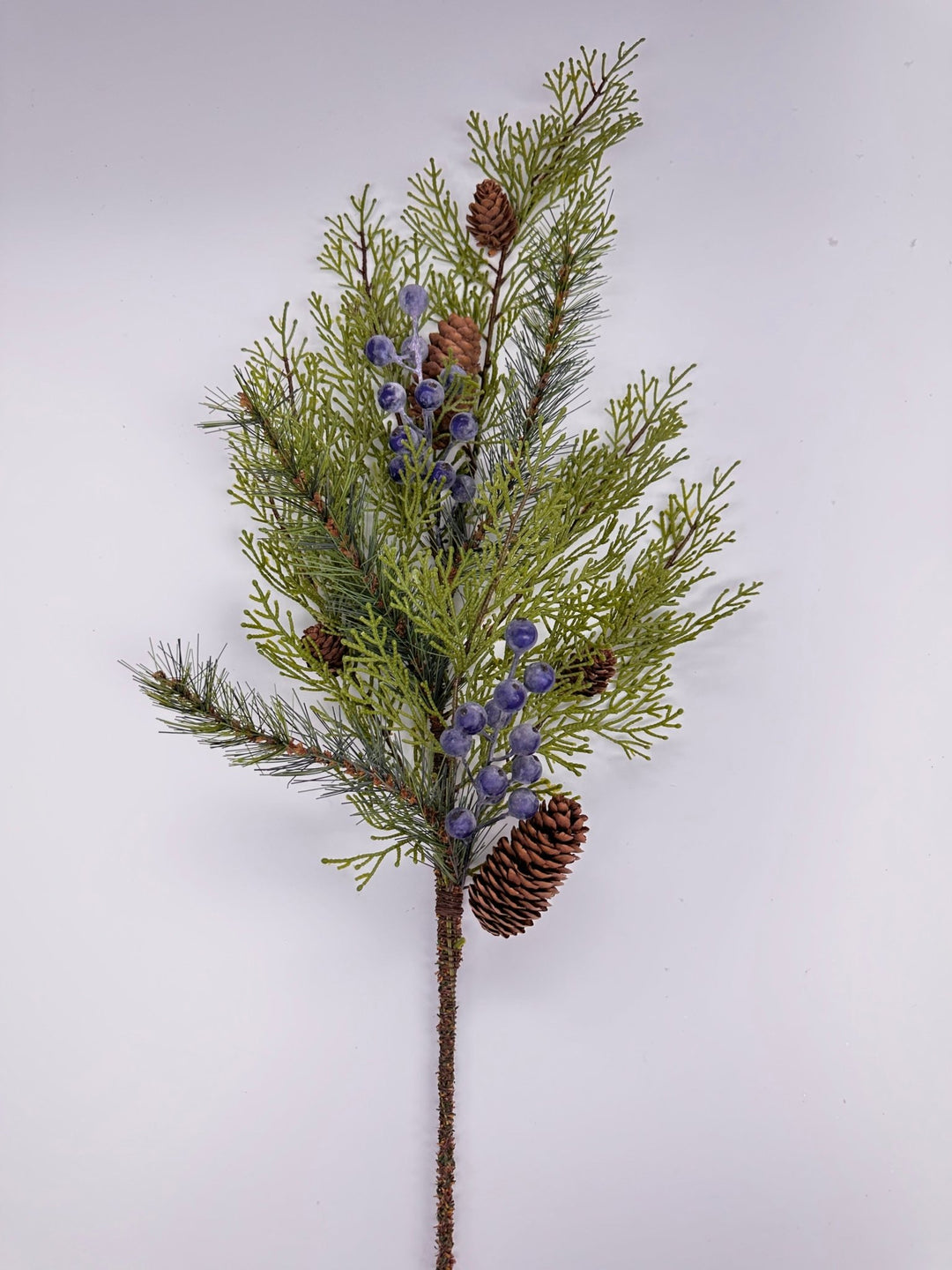 Mixed pine and cedar with blue berries spray - Greenery Market38184