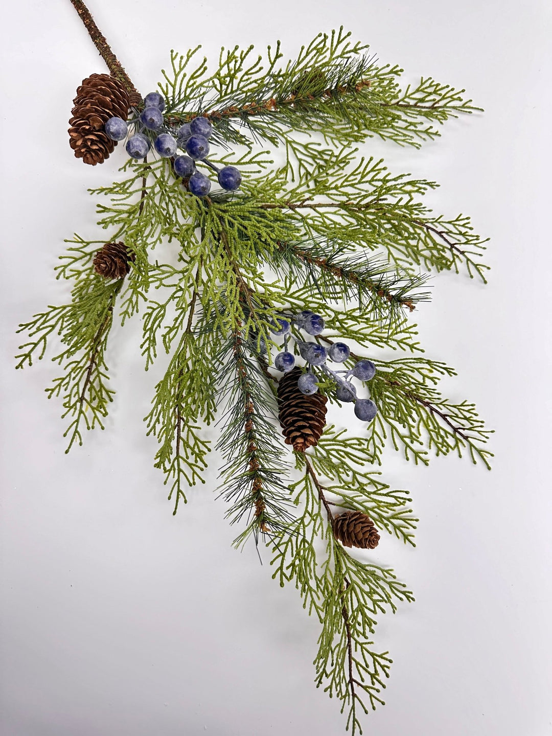 Mixed pine and cedar with blue berries spray - Greenery Market38184