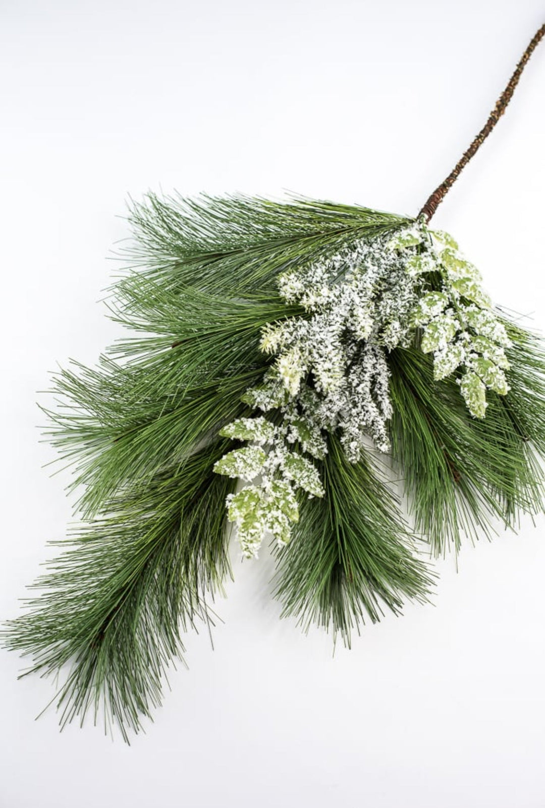 Mixed pine and snowy leaf spray - Greenery Marketgreenery27236