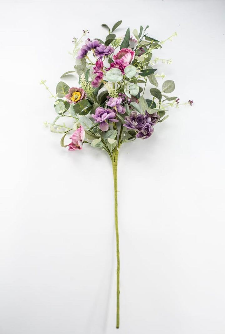 Mixed Poppy And Cherry Blossom Spray - 34" - Greenery MarketArtificial Flowers65542