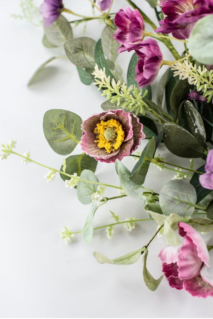 Mixed Poppy And Cherry Blossom Spray - 34" - Greenery MarketArtificial Flowers65542