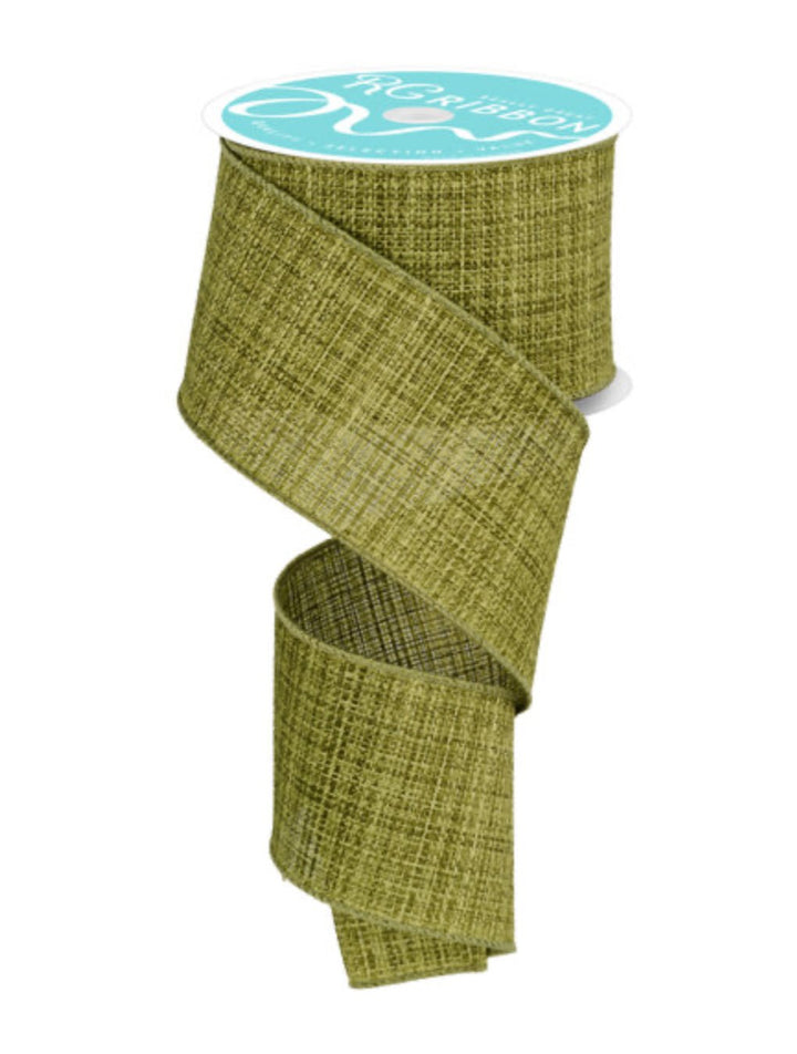 Moss green faux tweed wired ribbon 2.5” - Greenery MarketWired ribbonRGF140852
