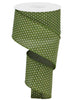 moss green with white swiss dots ribbon 2.5" - Greenery MarketWired ribbonRG0165244