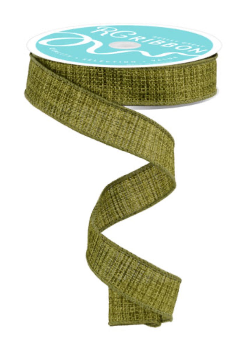 Moss wired skinny wired ribbon, 7/8'' - Greenery MarketWired ribbonRGF740752