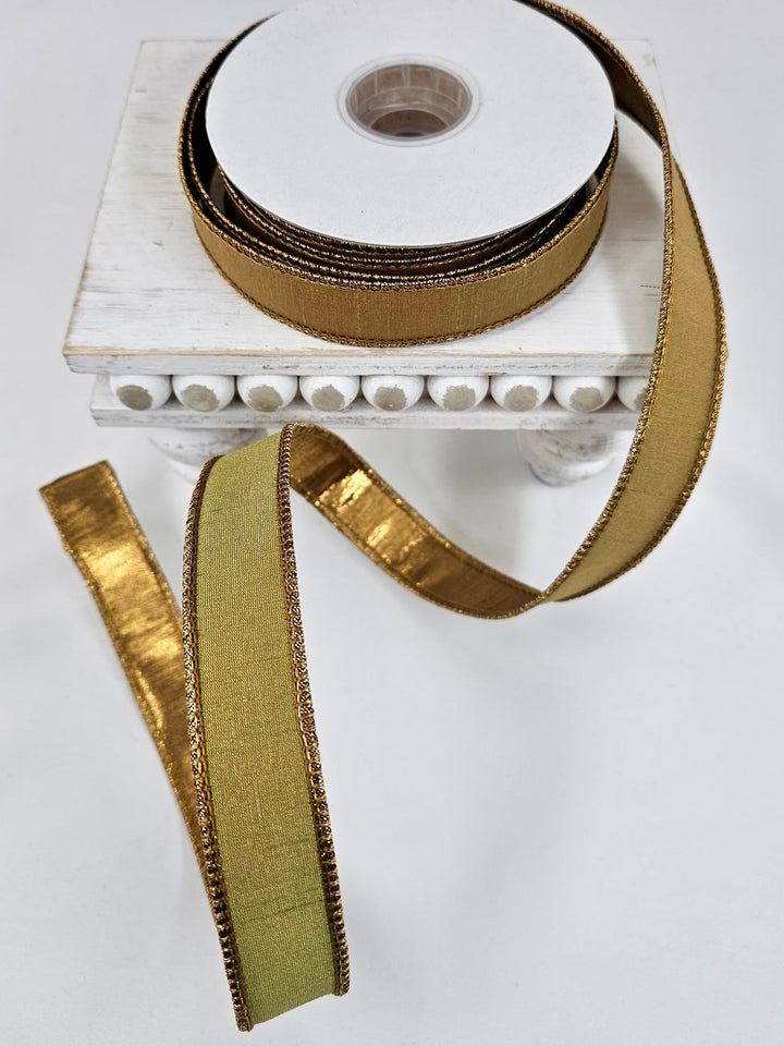 Mossy Metallic Double Fused Ribbon - 1" - Greenery MarketXR603/10MS