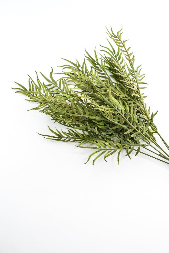 Plastic Flocked Fishtail Fern Bush - Greenery Market