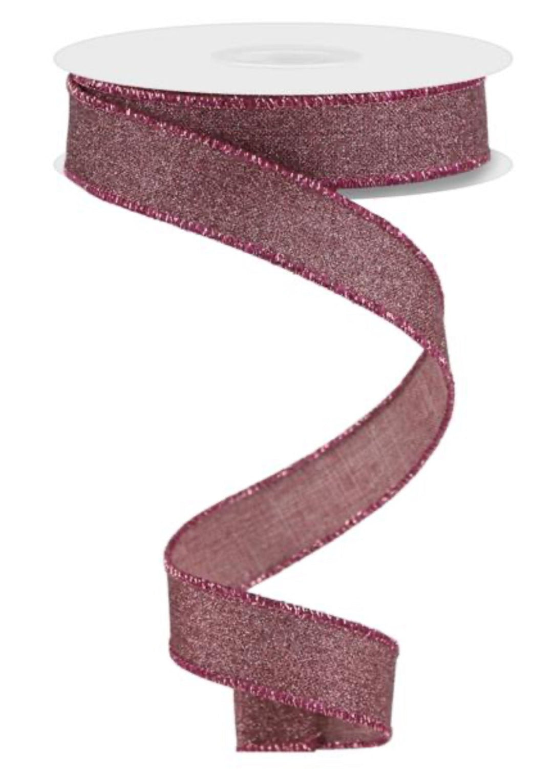 Mulberry glittered wired skinny wired ribbon, 7/8'' - Greenery MarketWired ribbonRGE7380AJ