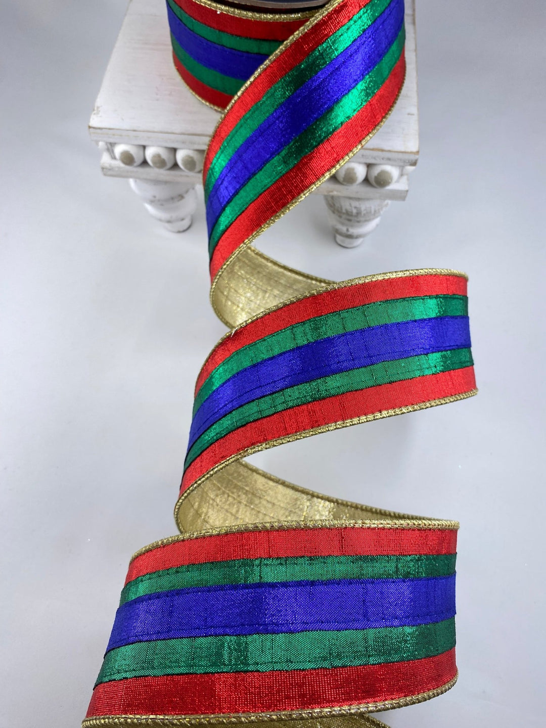 Multi Classic Stripes Farrisilk Wired Ribbon - 2.5" - Greenery MarketRK886 - 32