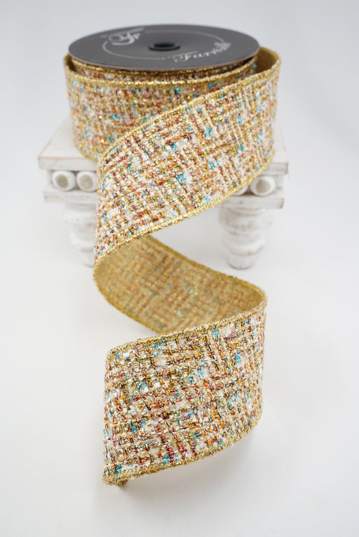 Multi Holiday Hues Farrisilk Wired Ribbon - 2.5" - Greenery MarketRC160-32