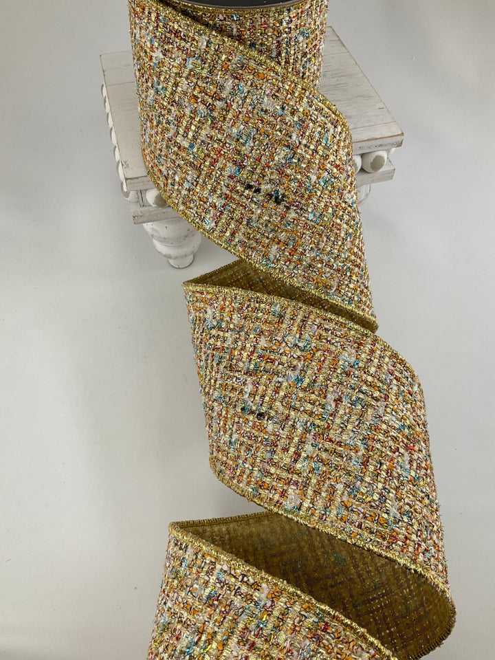 Multi Holiday Hues Farrisilk Wired Ribbon - 4" - Greenery MarketRC161-32