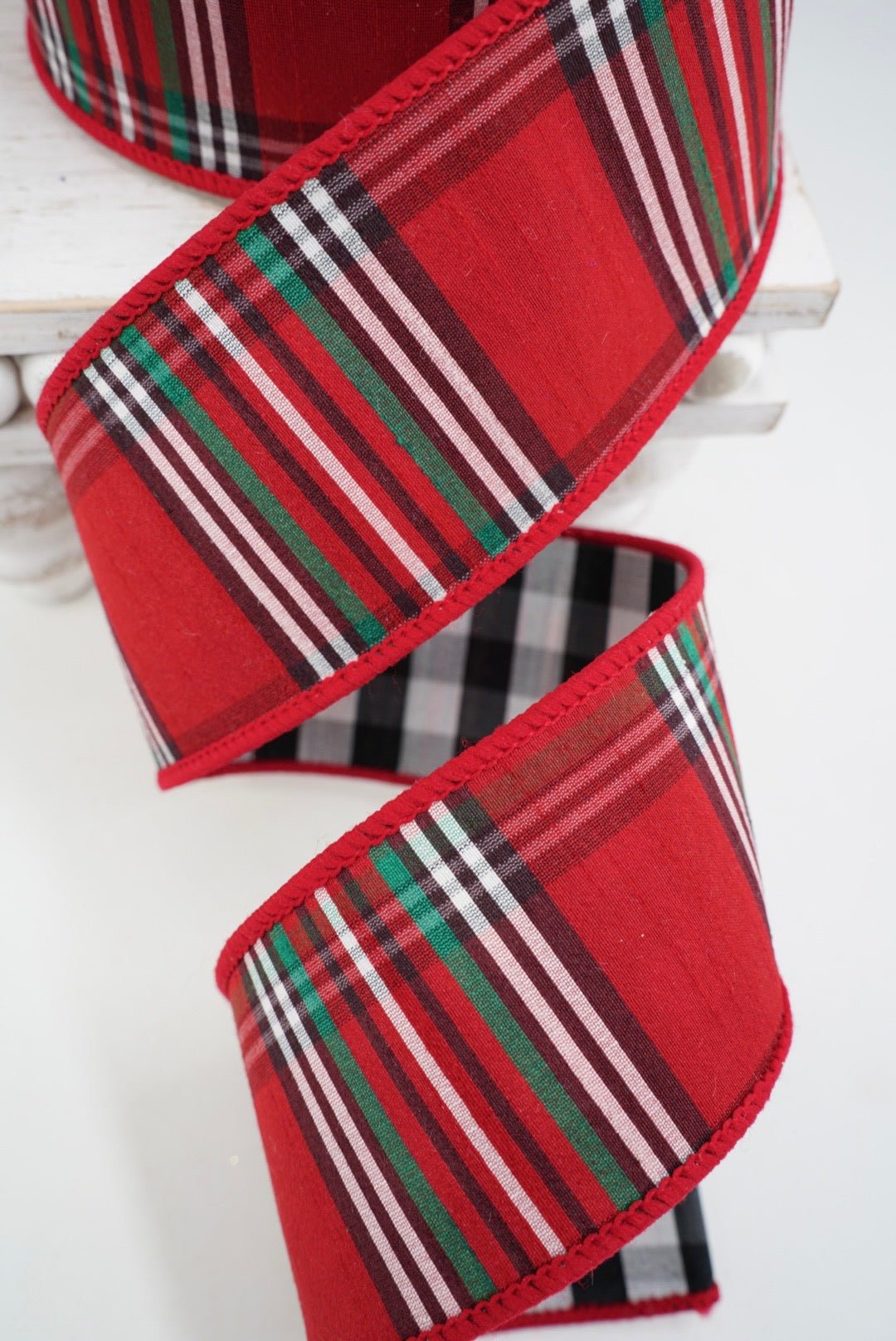 Multi Homestead Holiday Plaid Farrisilk Wired Ribbon - 2.5" - Greenery MarketRK858-32